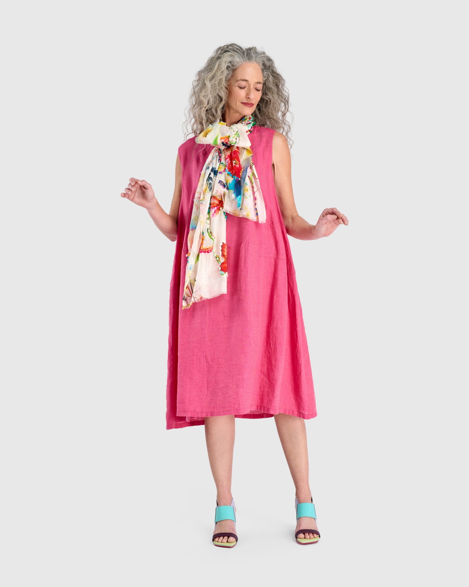 alembika-linen-swing-kleid-flamingo image 7
