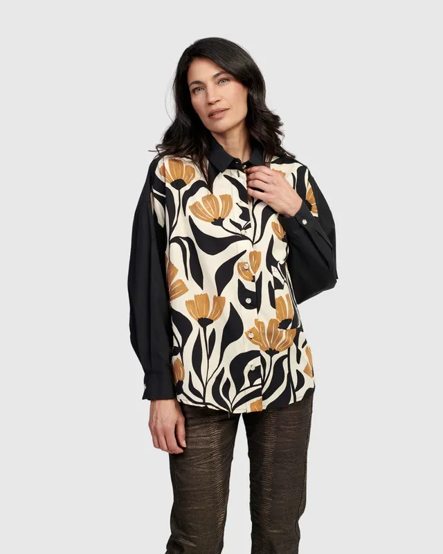 alembika-sage-bluse-tulips-schwarz image 1