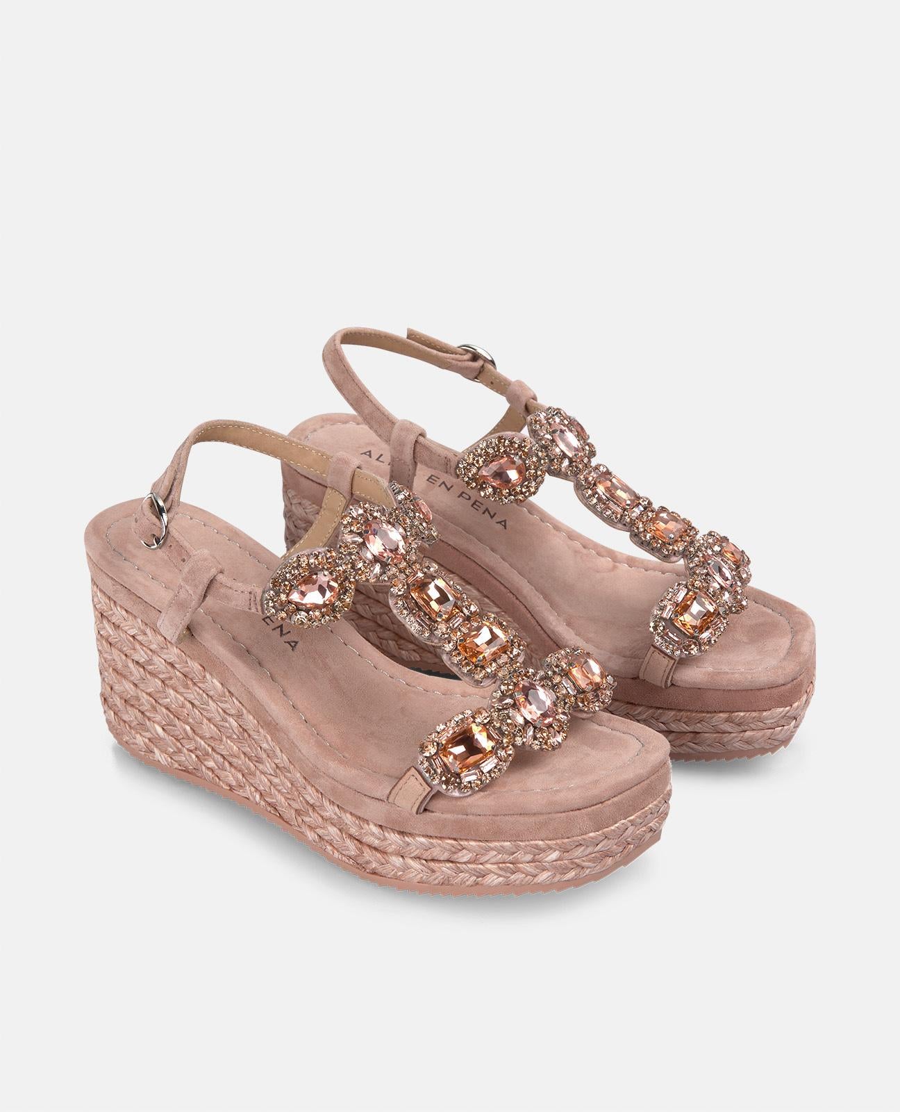 alma-en-pena-alfa-54002-keilsandalen-ros-strass-riemen-7-cm image 2