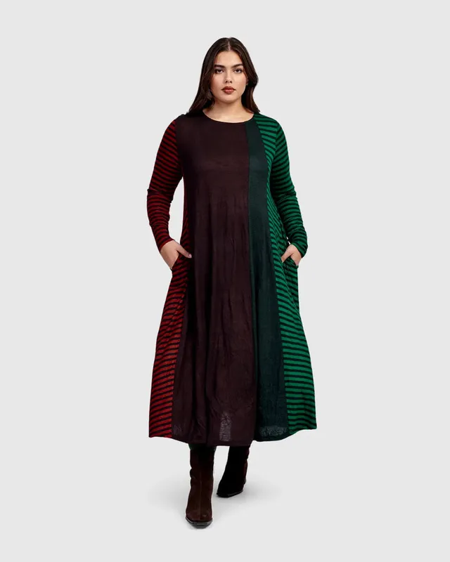 alembika-blackcurrant-maxi-kleid-stripes-streifen-maxikleid image 1