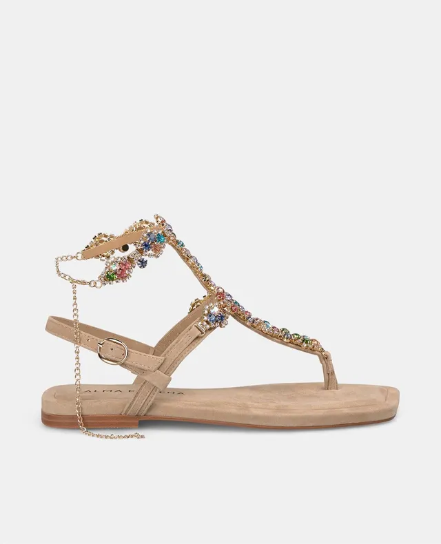 alma-en-pena-alfa-54142-flache-strass-sandalen-eckig-arena image 1