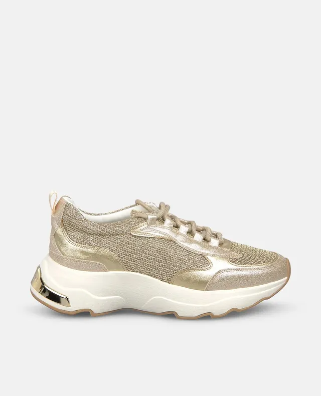 alma-en-pena-sneakers-mit-plateausohle-und-metallic-details-gold image 1