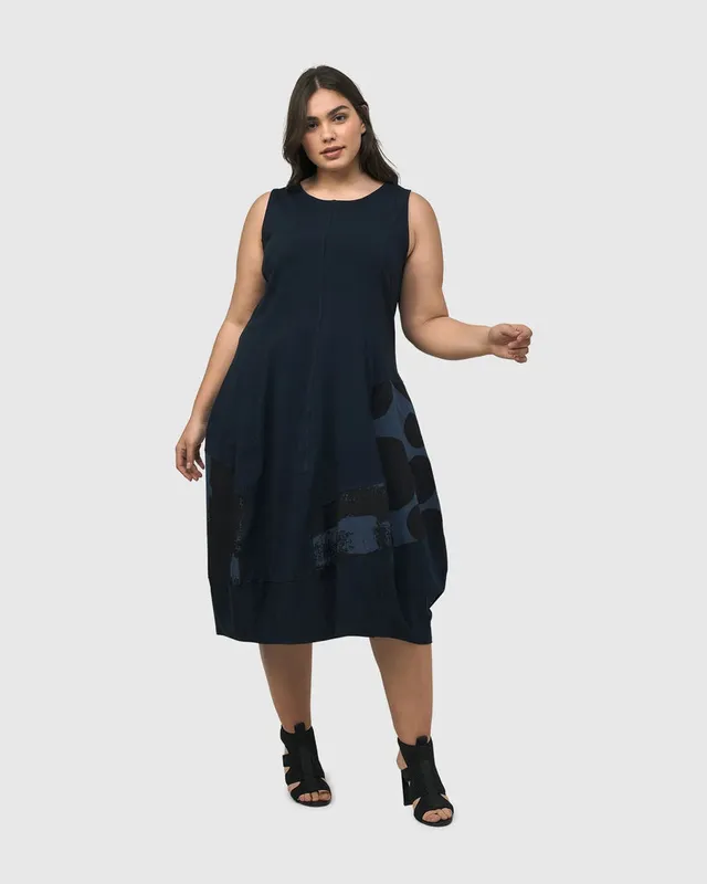 alembika-urban-sleeveless-cocoon-dress-navy-rmelloses-midikleid image 1