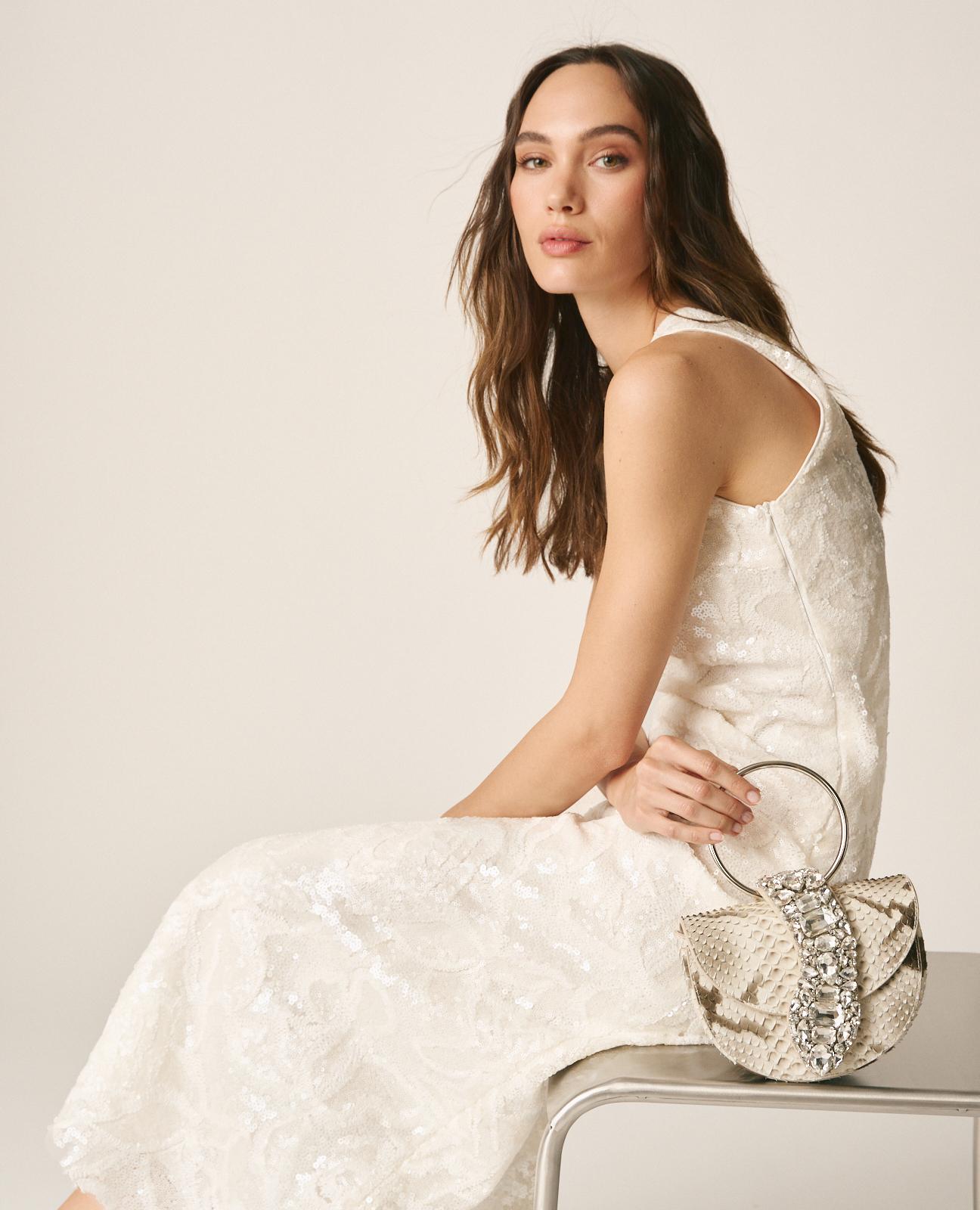 alma-en-pena-snake-shoulder-bag-halbmond-leder-grau image 2