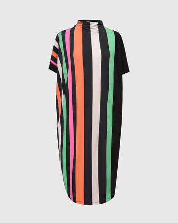 alembika-vibe-cocoon-kleid-rainbow-streifen-schwarz image 8