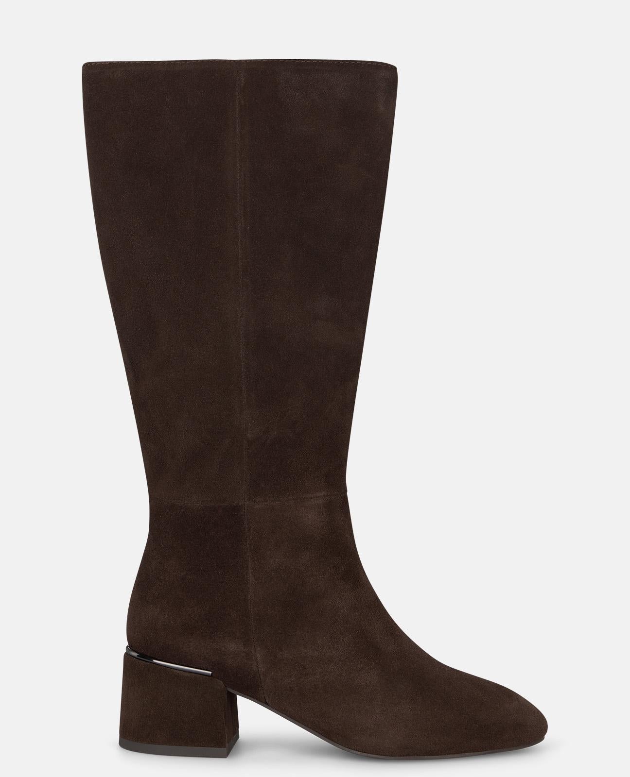 alma-en-pena-velours-stiefel-mit-rei-verschluss-braun-blockabsatz-5-5-cm image 1