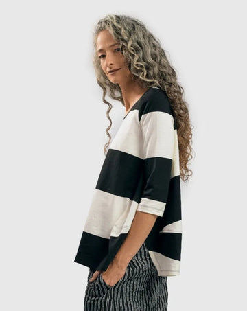 alembika-urban-barri-stripe-cocoon-top-wei-schwarz-damen-top image 2