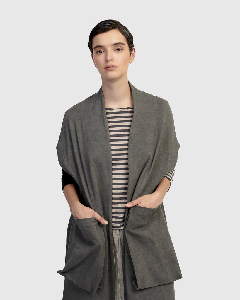 alembika-urban-berlin-duster-jacke-grau-rmellose-midikappe-uj928g image 1
