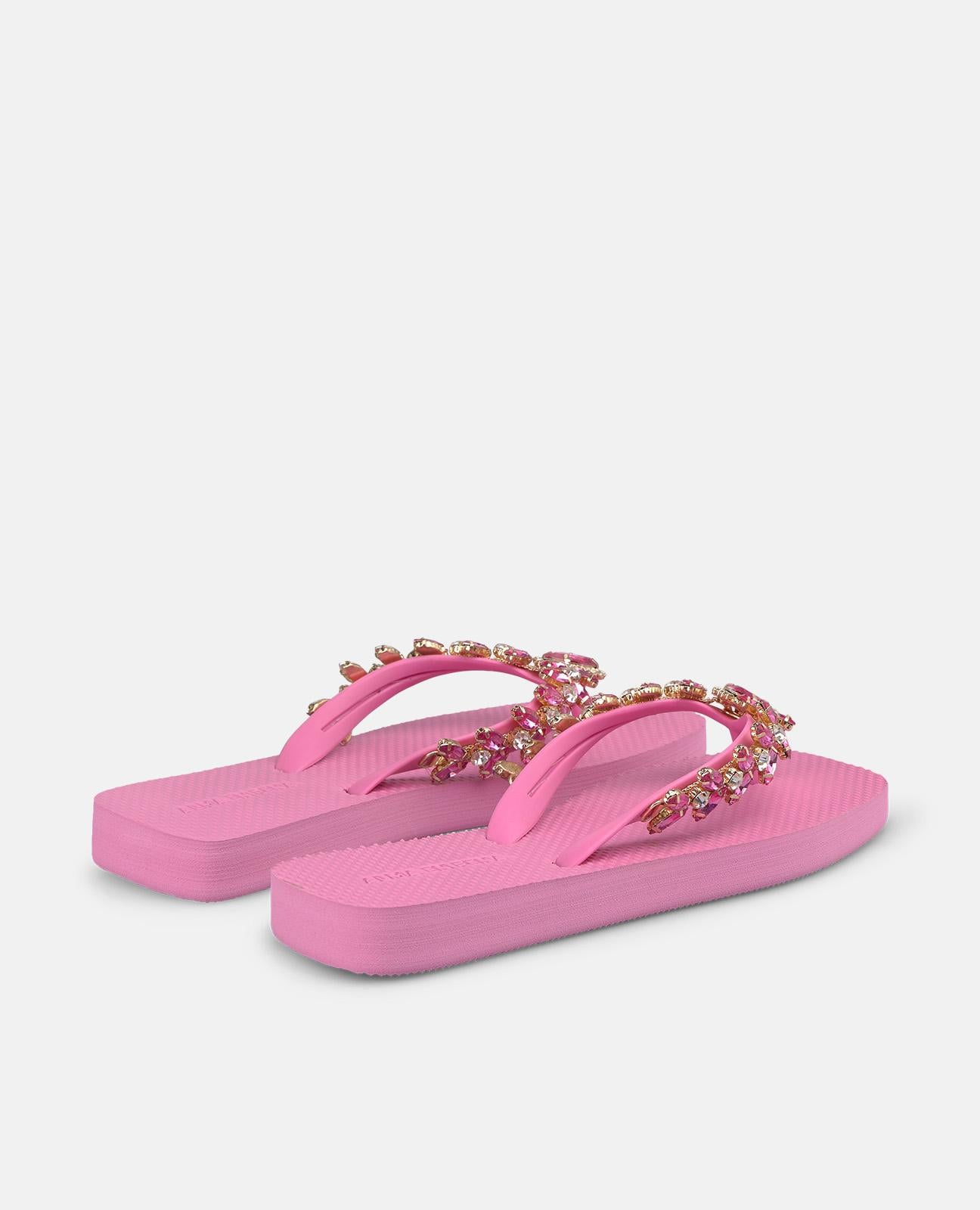 alma-en-pena-zehensteg-strandsandale-mit-metallic-verzierung-flach-rosa image 4