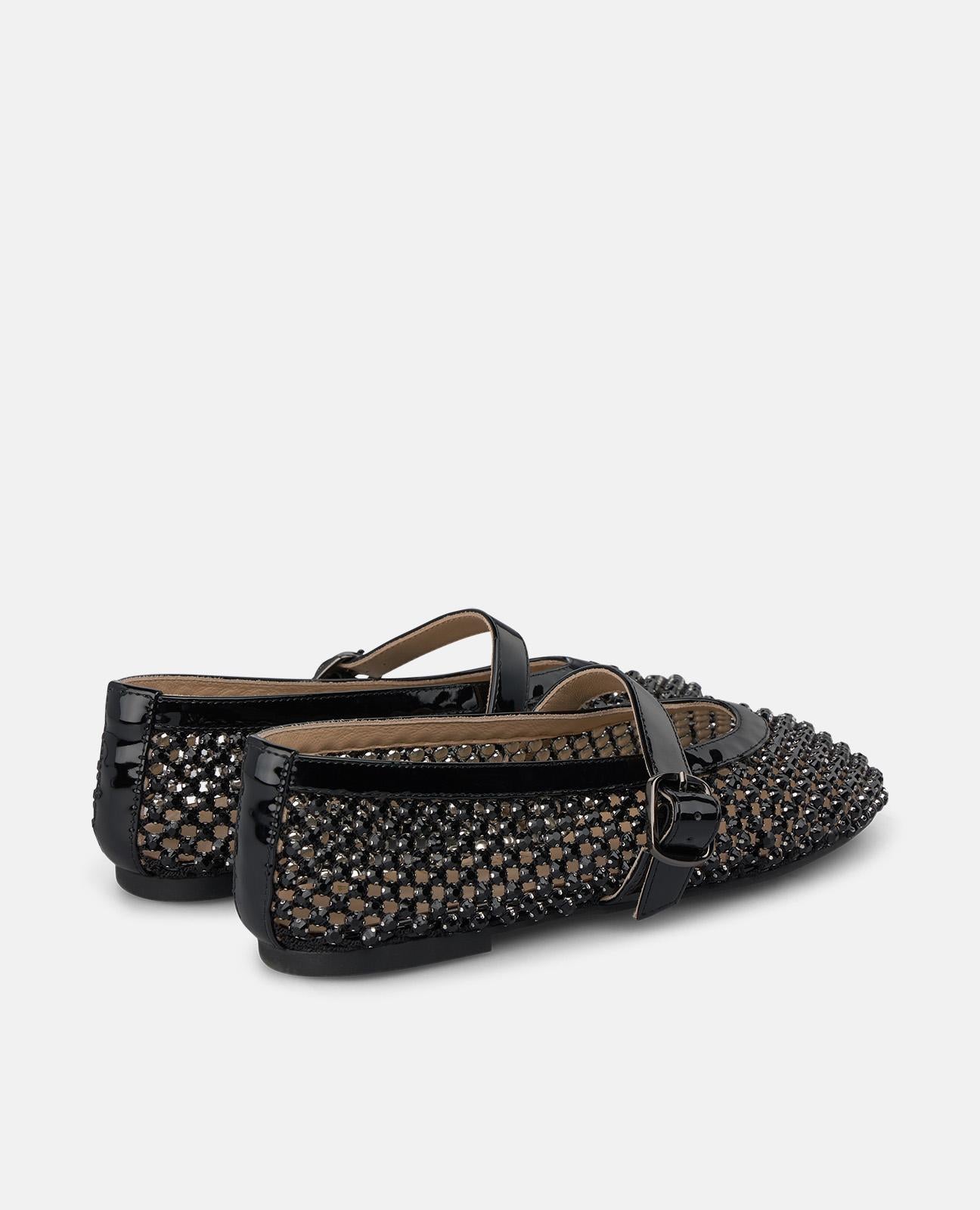 alma-en-pena-metallic-ballerinas-schwarz-mit-schnalle image 4