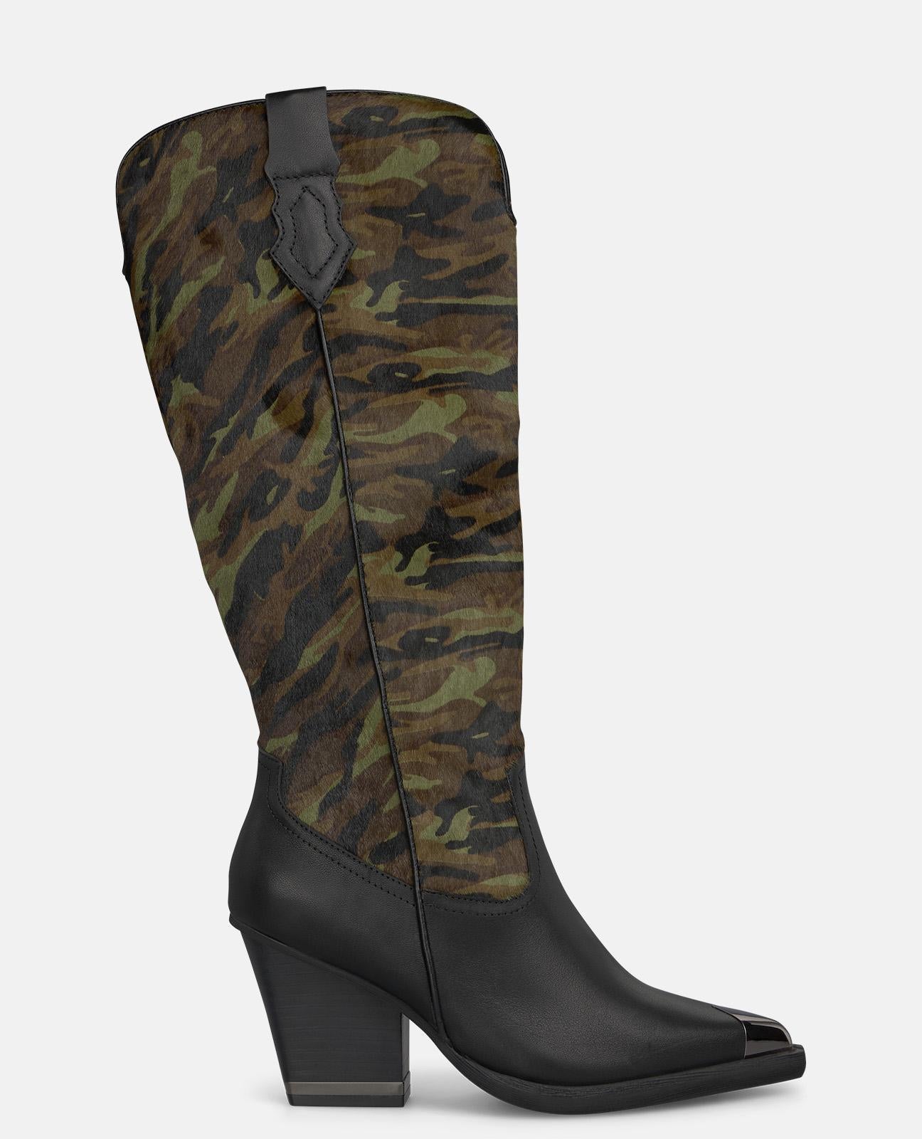 alma-en-pena-stiefeletten-mit-print-spitzer-zeh-8-5-cm-absatz-19-cm-schaft image 1