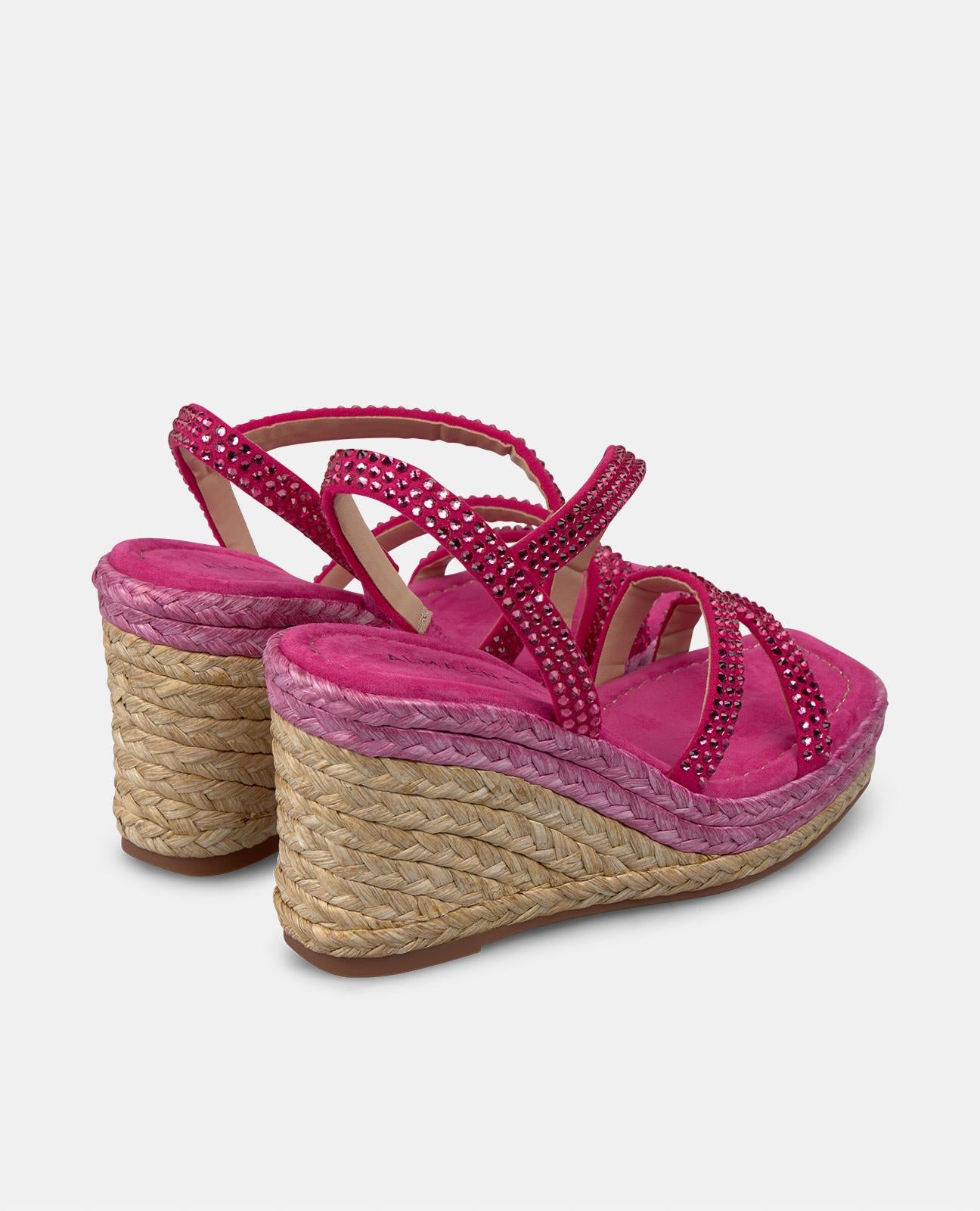 alma-en-pena-keil-sandale-strass-fuchsia-eckig-9-8-cm-keilabsatz image 3