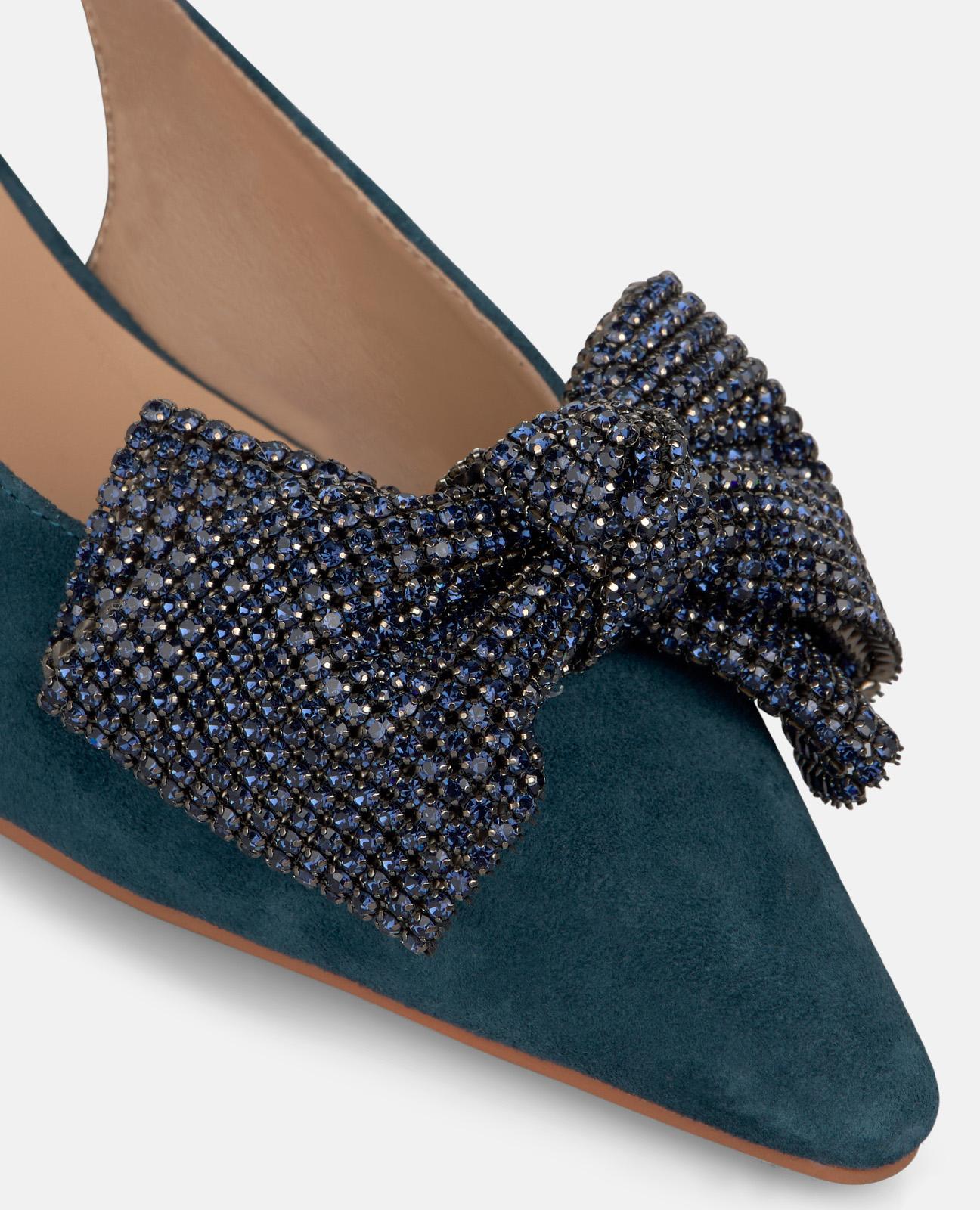 alma-en-pena-slingpumps-blau-mit-schleife-spitze-kappe-5-cm-blockabsatz image 4