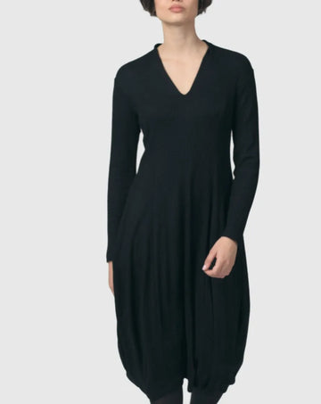 alembika-legend-waffle-cocoon-kleid-schwarz image 6