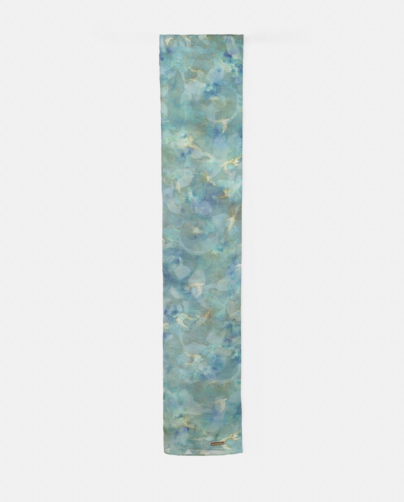 alma-en-pena-alfa-63349-chiffon-schal-jacquard-gaze-blumenprint-200-x-70-cm-blau image 2