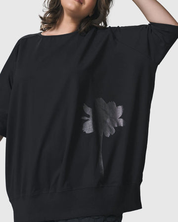 alembika-urban-modern-flower-sweatshirt-schwarz image 4