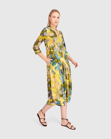 alembika-saffron-cocoon-kleid-gold-ocean-dots image 2