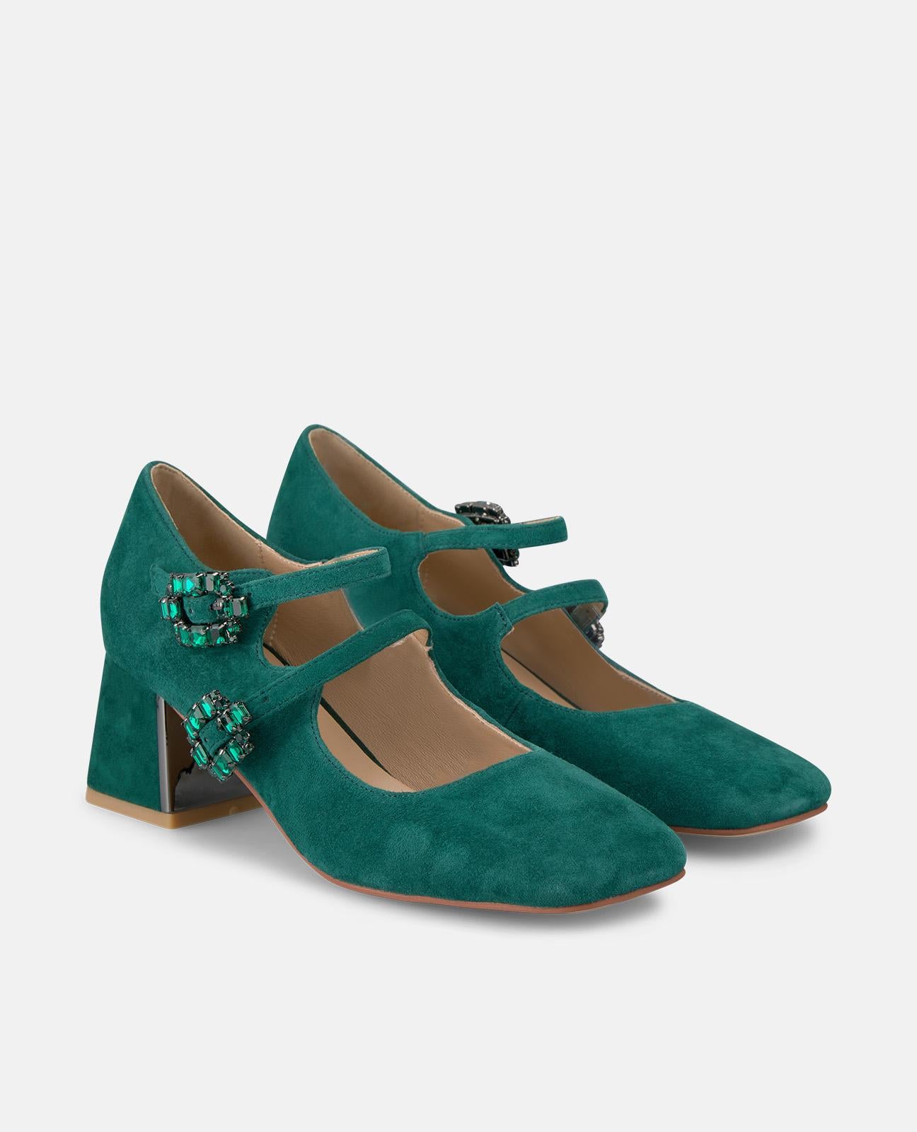alma-en-pena-pumps-gr-n-mit-schmuck-schnallen-6-cm image 2