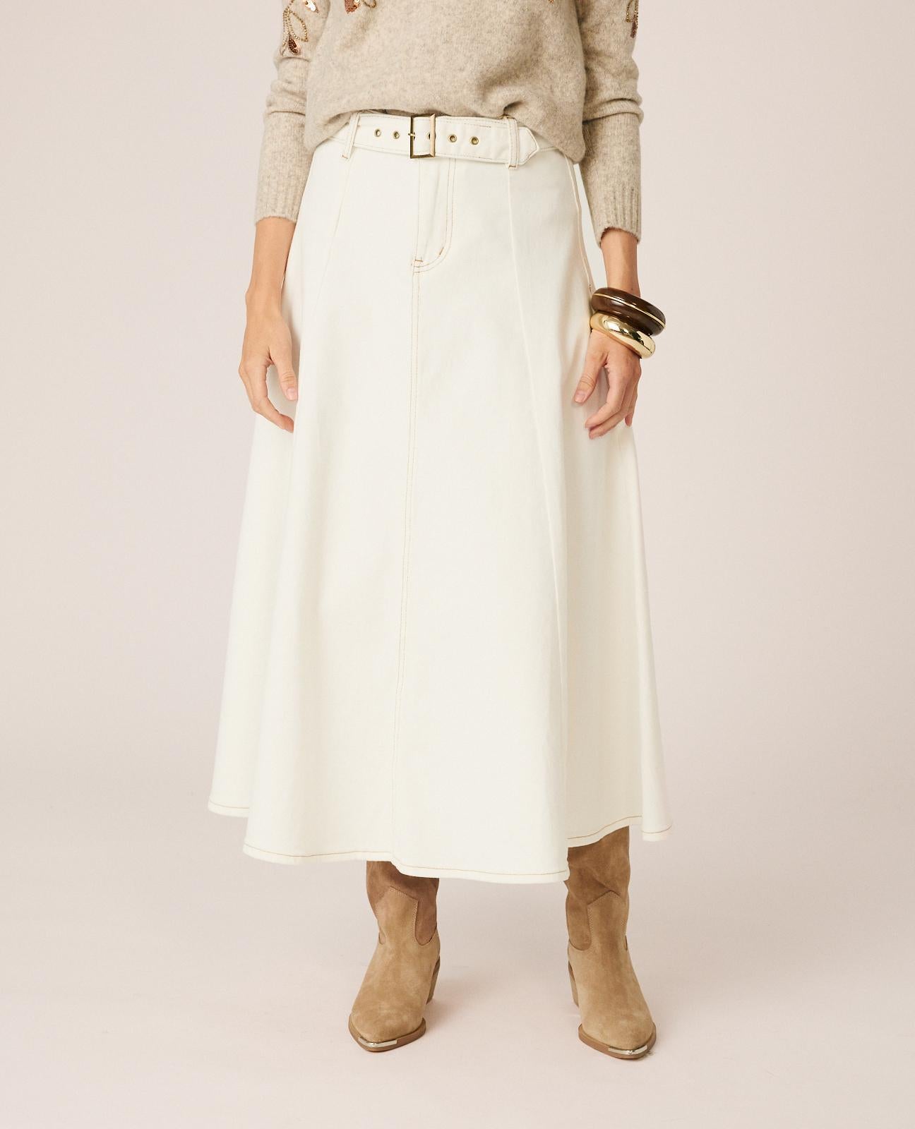 alma-en-pena-alfa-63187-midi-jeansrock-ausgestellter-denim-mit-g-rtel image 3