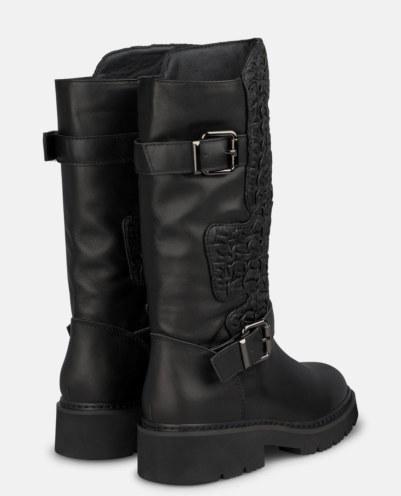 alma-en-pena-napa-leder-biker-boots-schwarz-schnallen-4-cm image 3