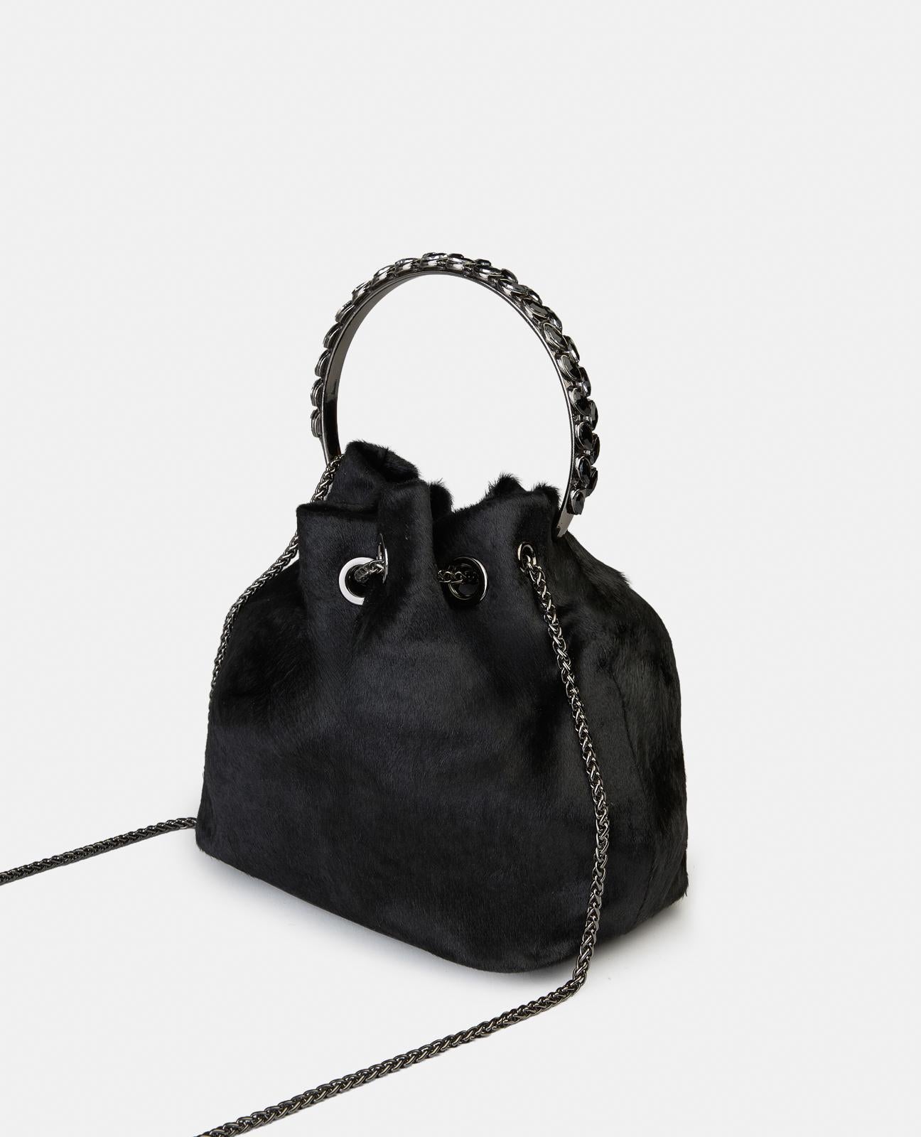 alma-en-pena-bowler-bag-damen-leder-handtasche-schwarz-mit-kette image 2