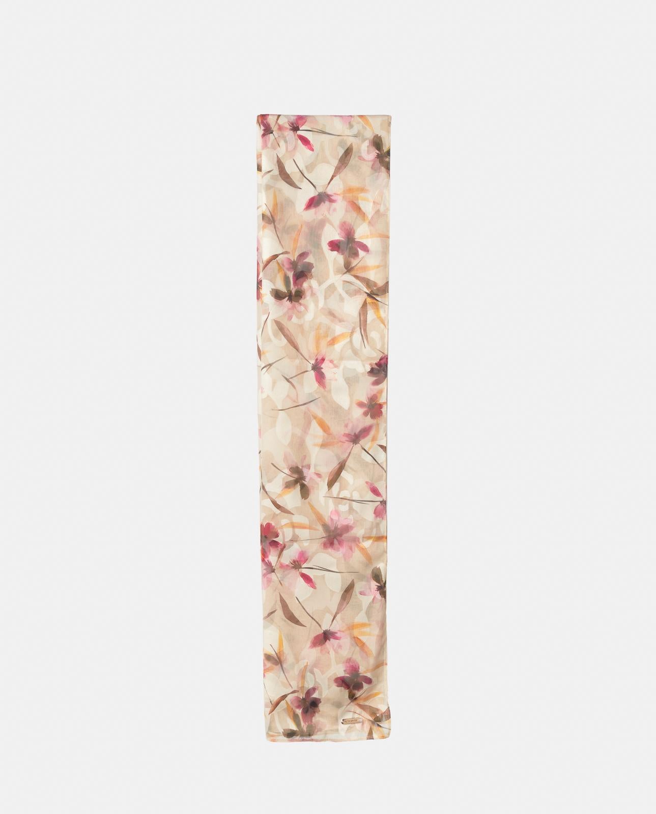 alma-en-pena-floral-schal-jacquard-gaze-200x70-cm-pfirsich image 2