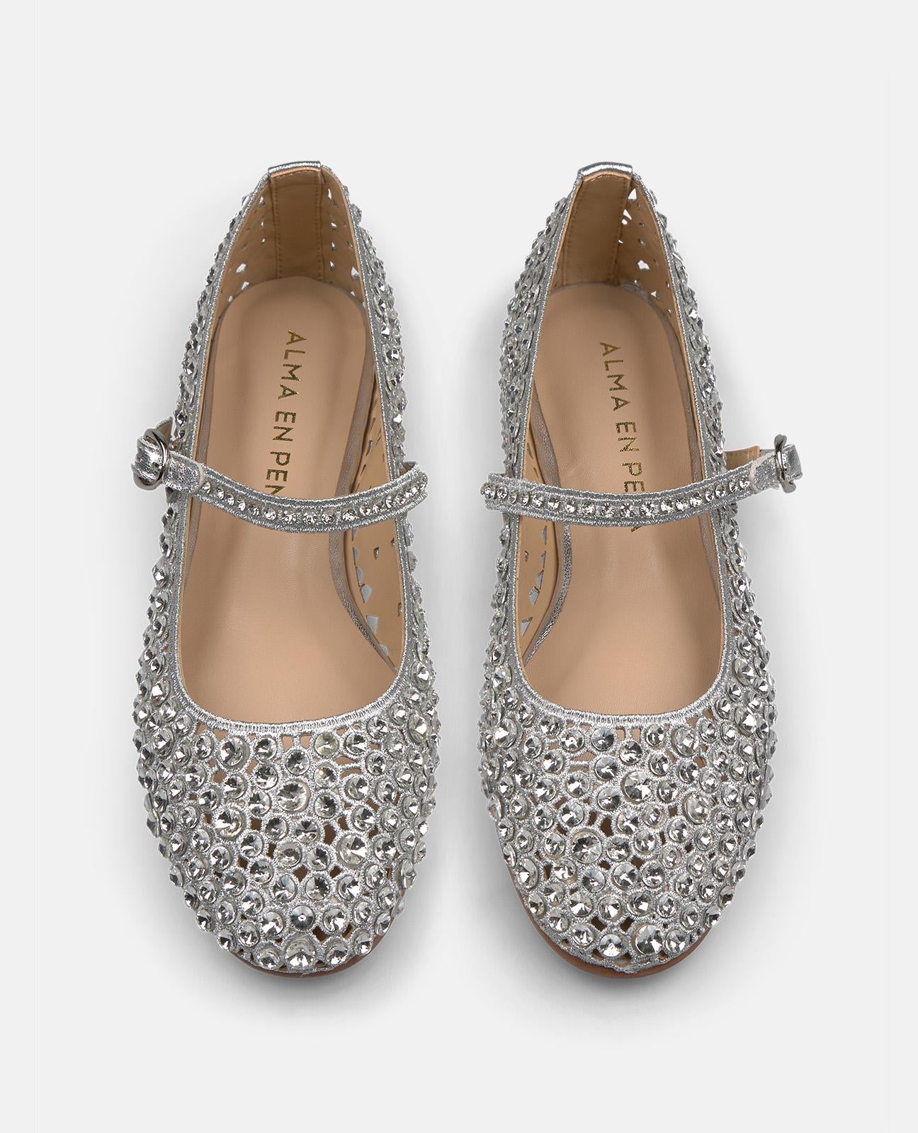 alma-en-pena-rhinestone-ballerina-flache-ballerinas-silber image 4
