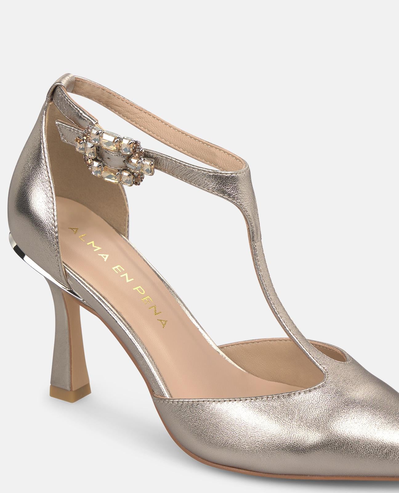 alma-en-pena-pumps-mit-strass-schnalle-damen-high-heels-bronze-metallic-9-cm image 4