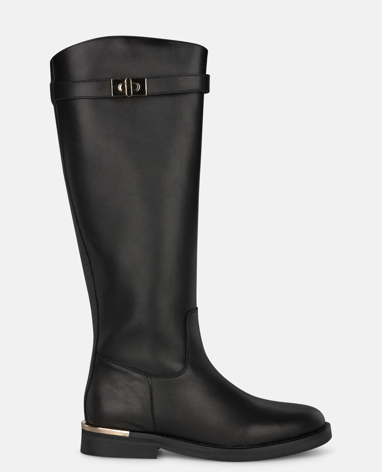 alma-en-pena-flat-napa-leather-boots-flachstiefel-schwarz-nappa-3-cm-absatz image 1