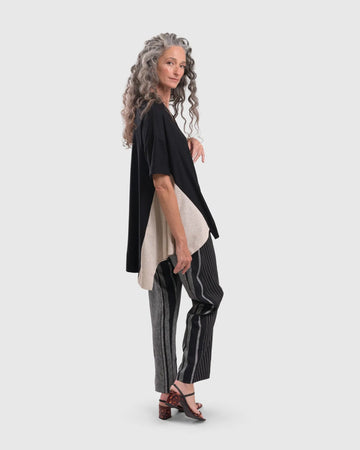 alembika-melange-flat-front-trousers-stripe-leinenhose image 6