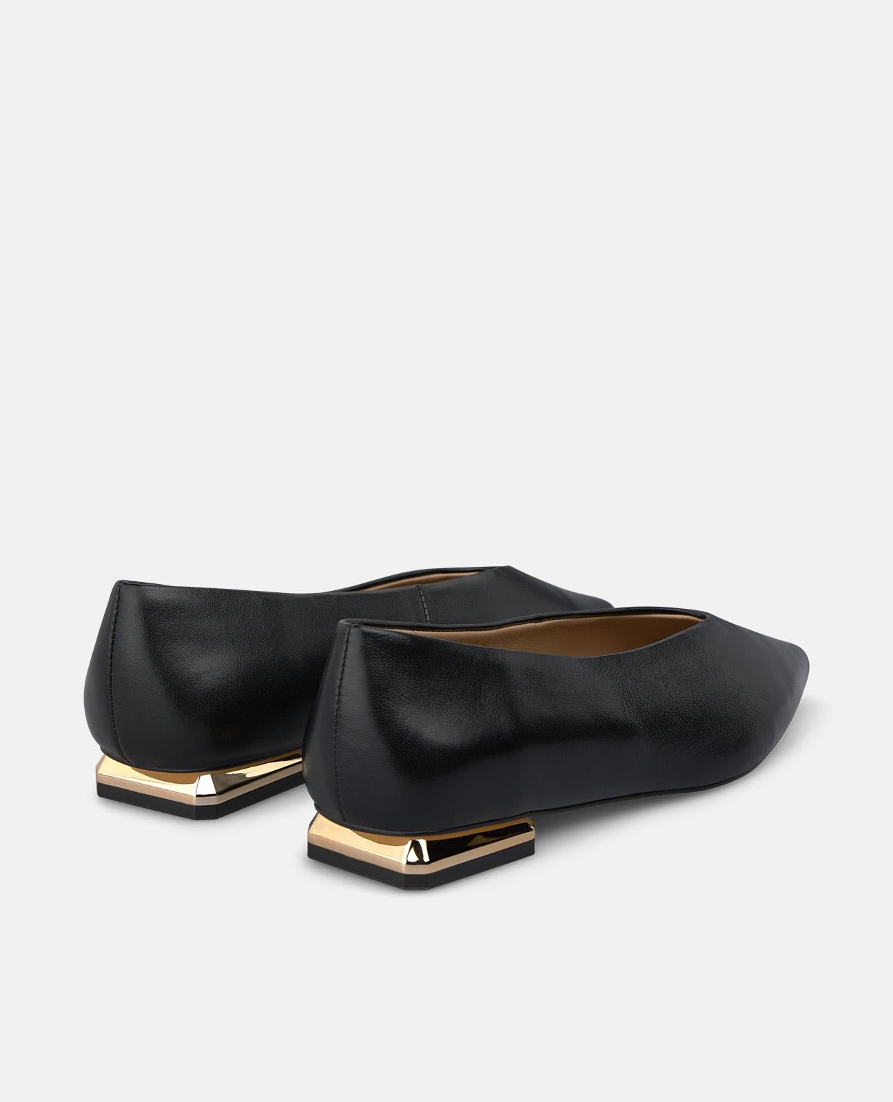 alma-en-pena-leder-ballerina-schwarz-mit-absatz image 3