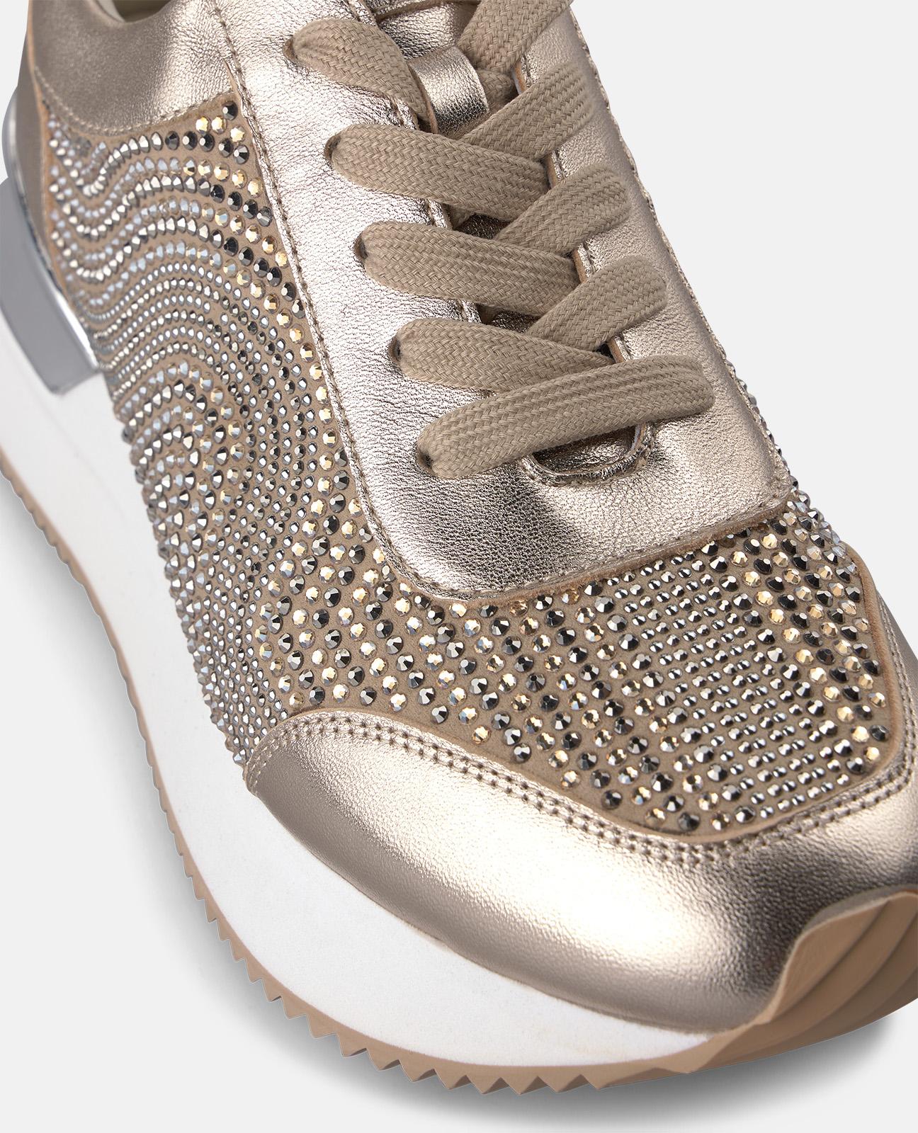 alma-en-pena-metallic-sneakers-bronze-strass-4-cm image 4