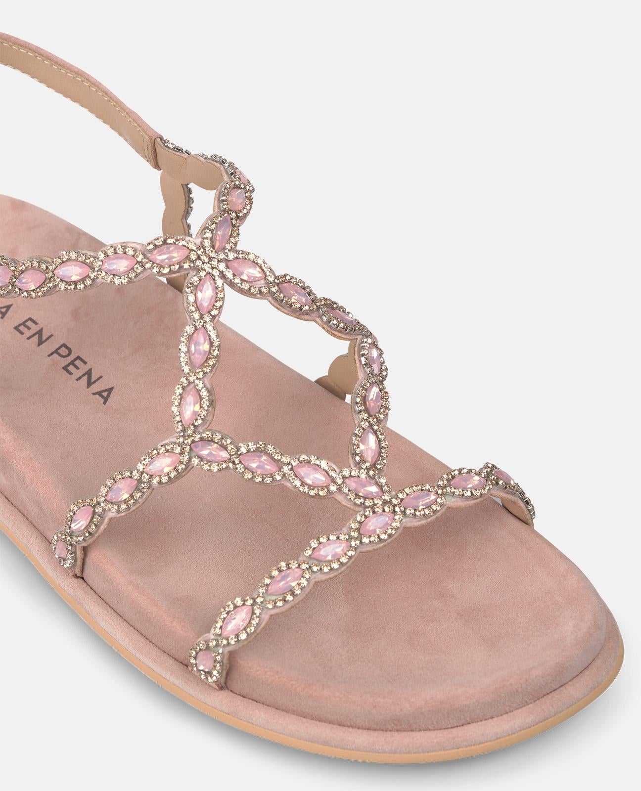 alma-en-pena-puderrosa-flache-sandalen-mit-glitzerriemen-2-5-cm image 4
