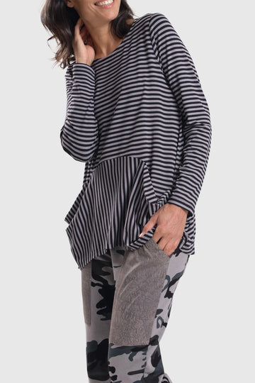 alembika-urban-bliss-top-stripe-damen-jersey-top-mit-taschen image 2