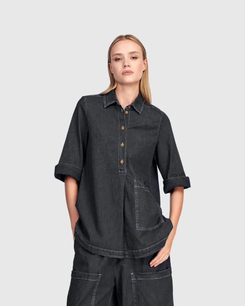 alembika-myles-popover-shirt-jet-denim-bluse image 1