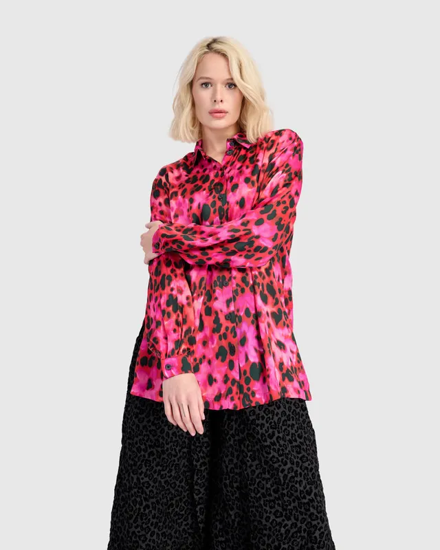 alembika-charmant-shirt-damen-tunika-fuchsia-print-viskose image 1