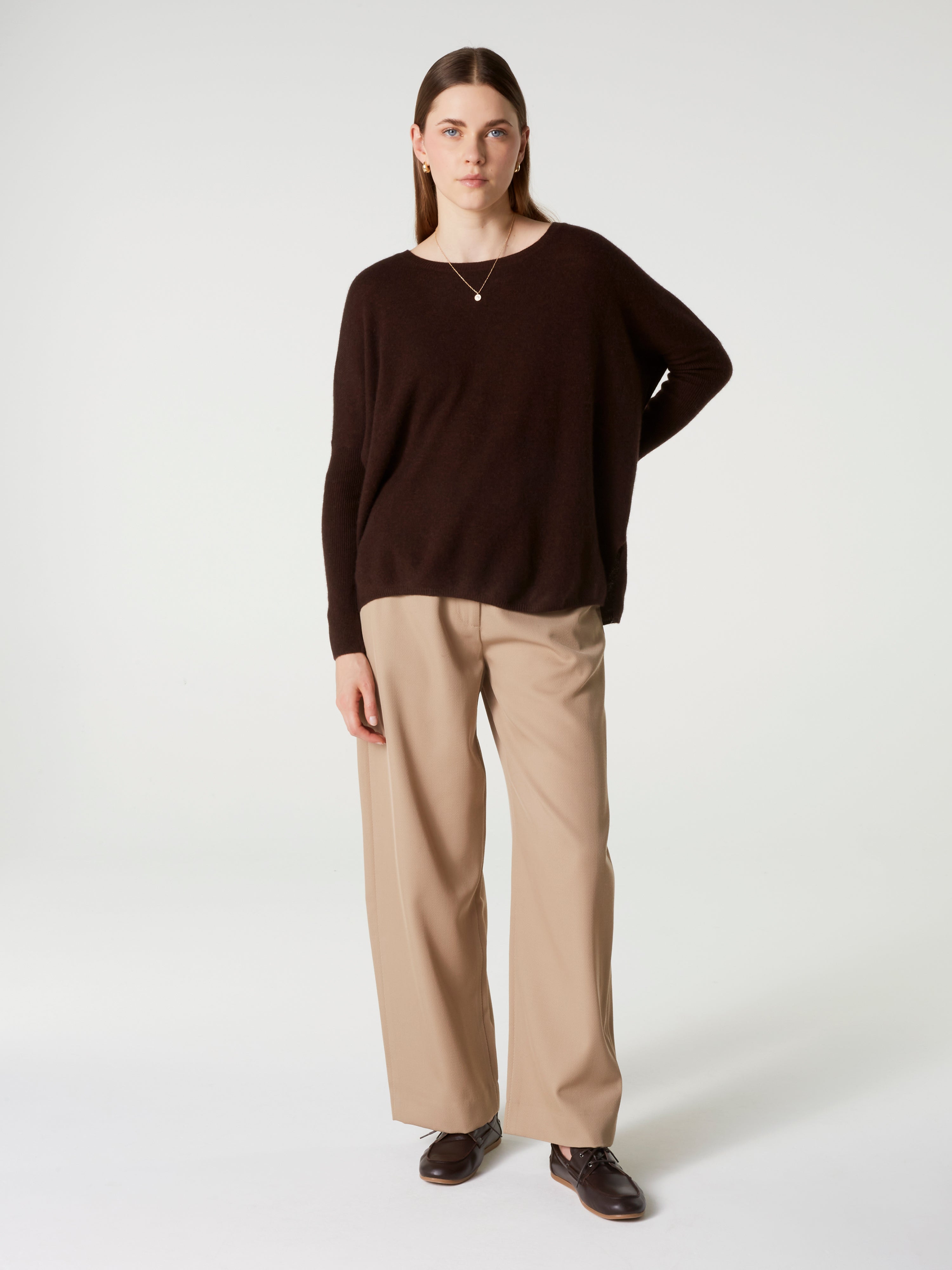 absolut-astrid-kaschmir-poncho-pullover-rundhals-braun image 2