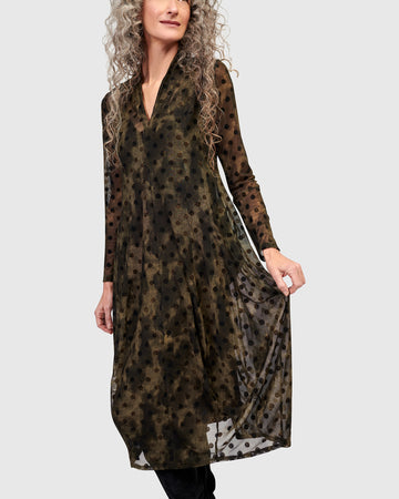 alembika-grove-mesh-cocoon-kleid-damen-antique image 2