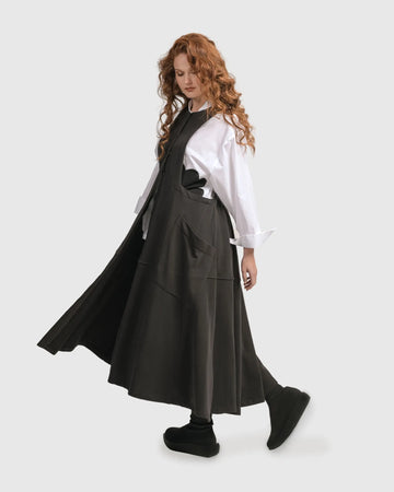 alembika-urban-button-down-pinafore-kleid-schwarz image 3