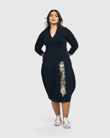 alembika-laurel-cocoon-kleid-navy image 3