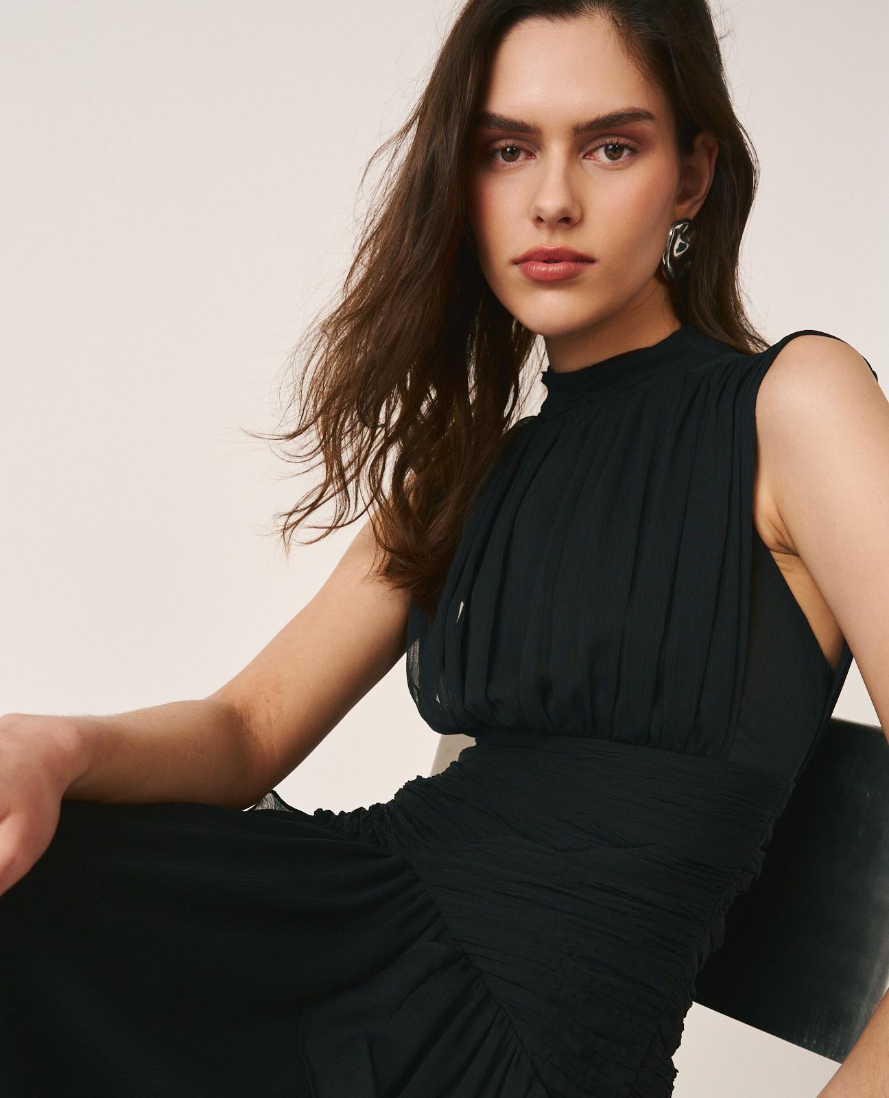 alma-en-pena-maxikleid-mit-r-schen-schwarz image 5