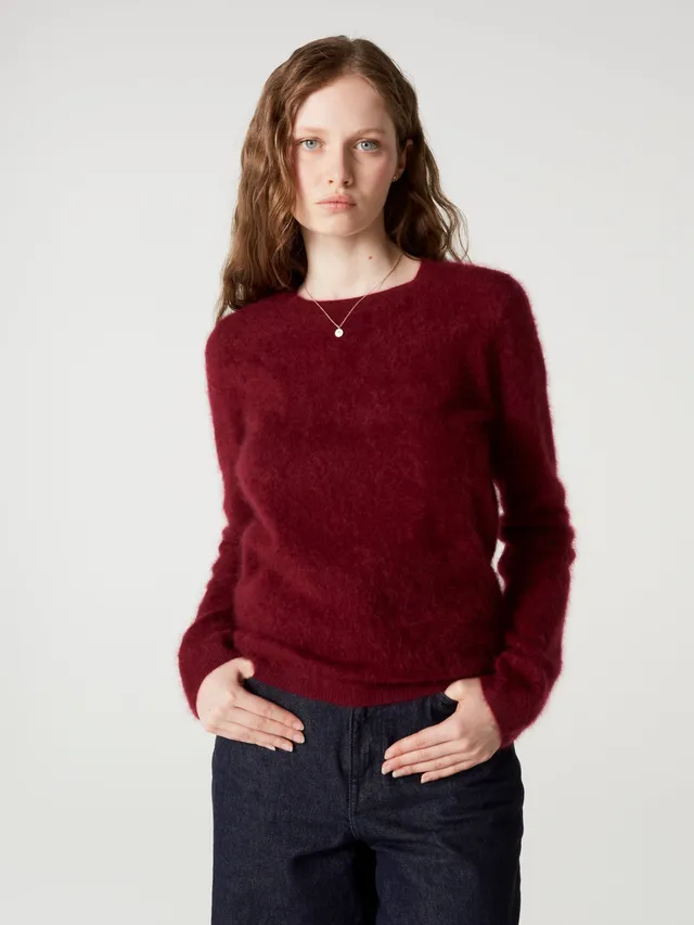 absolut-cali-kaschmir-pullover-damen-bordeaux-rundhals image 1