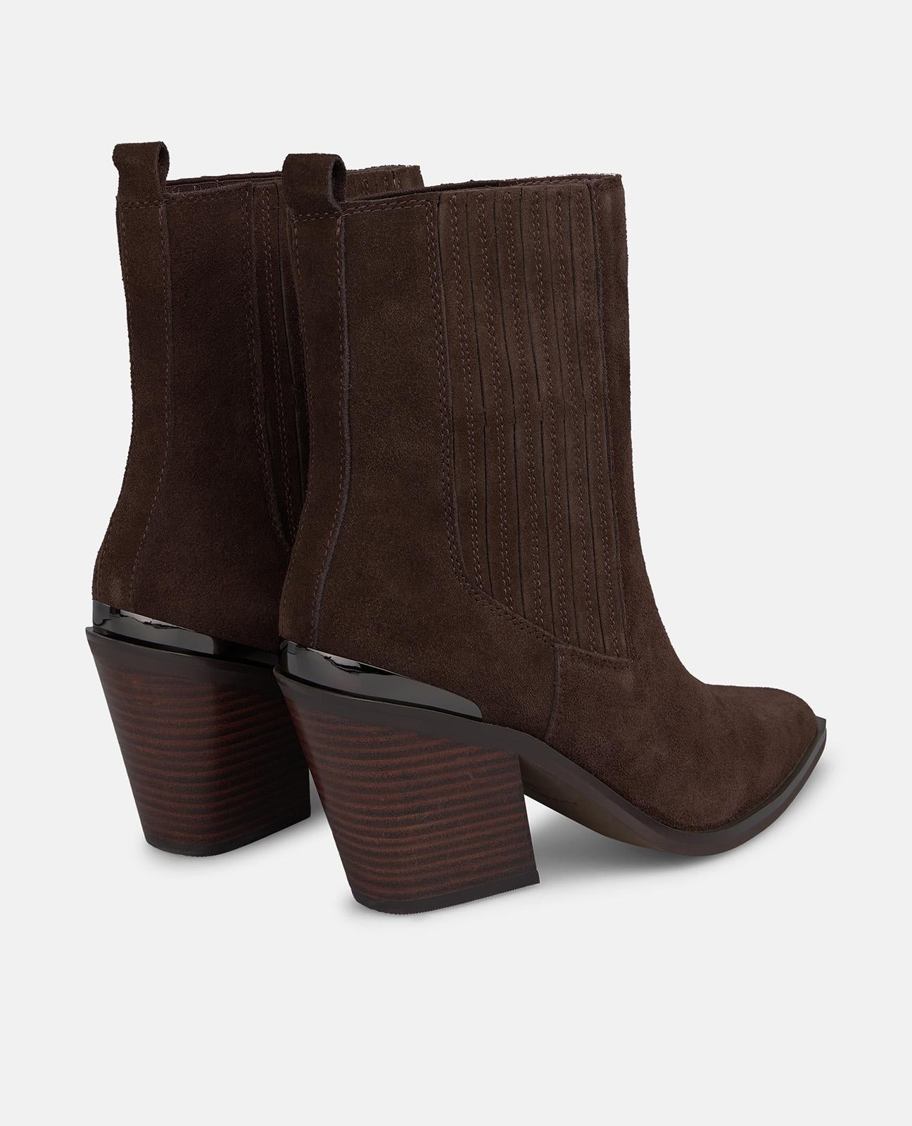 alma-en-pena-stiefelette-aus-veloursleder-mit-ziernaht-braun image 3