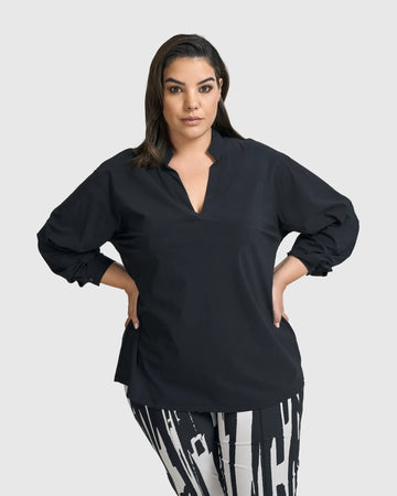 alembika-trinity-v-neck-pullover-top-schwarz image 4
