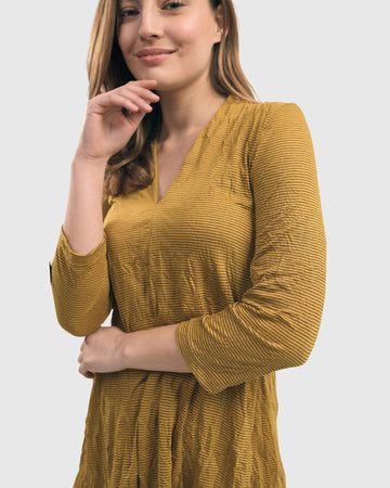 alembika-crinkle-v-neck-top-gelb image 2