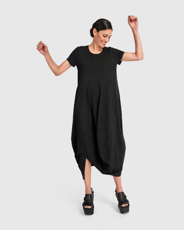 alembika-urban-cocoon-maxikleid-schwarz-baumwollkleid image 2