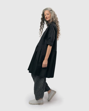 alembika-urban-callie-babydoll-dress-black-knopfkleid-tunika image 4