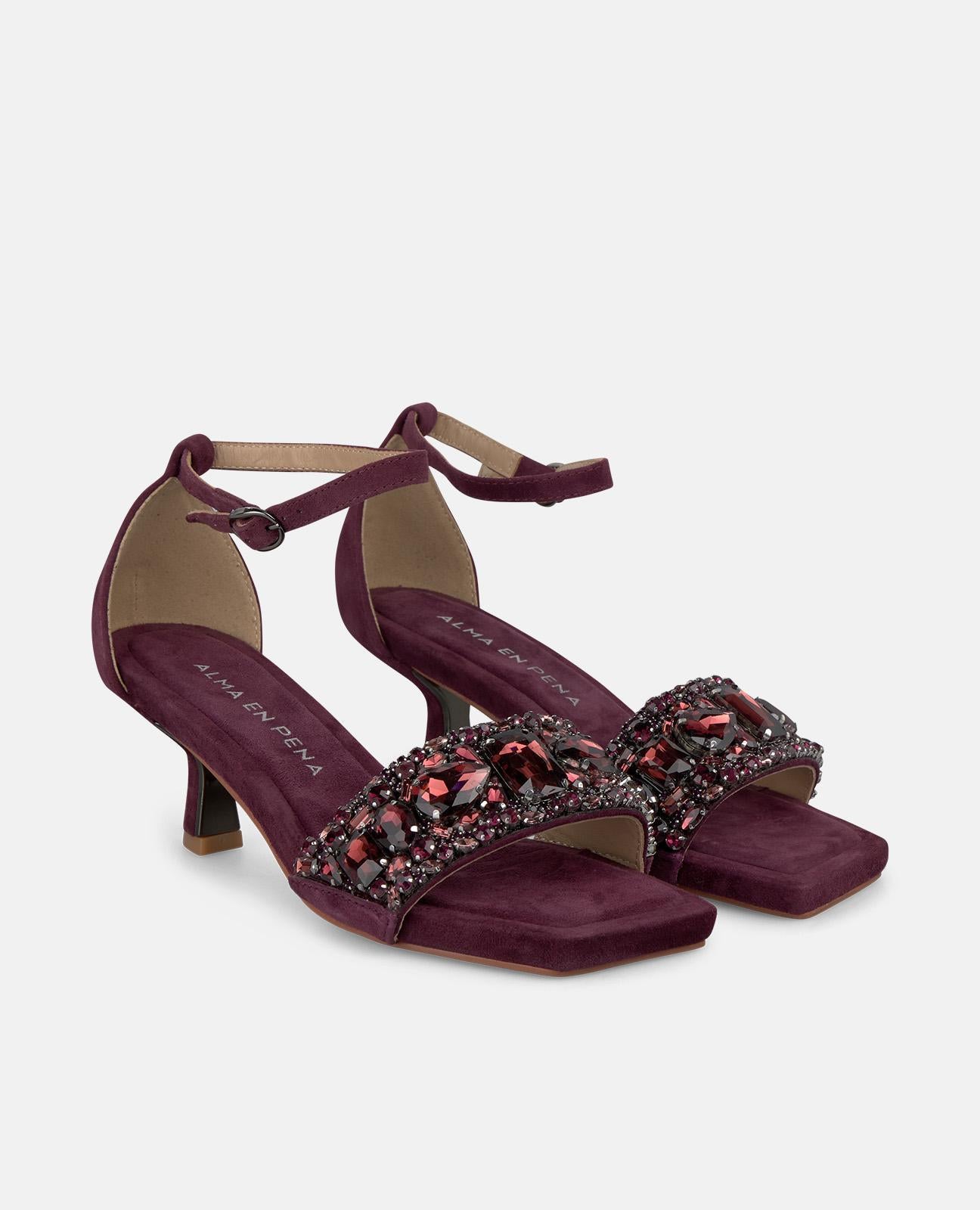 alma-en-pena-mini-jewel-riemen-sandale-5-5-cm-bordeaux image 2