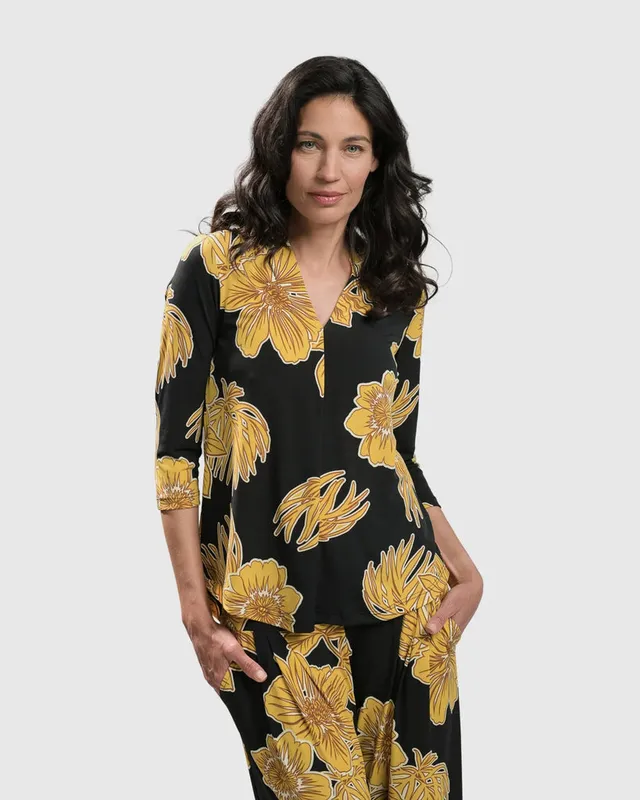 alembika-linda-signature-vneck-top-gold image 1