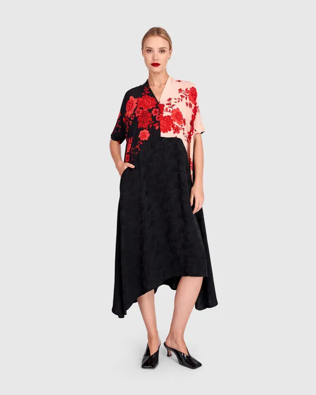 alembika-hana-a-linie-kleid-schwarz-mix image 1
